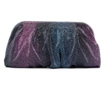 Gestreifte Clutch mit Kristallen