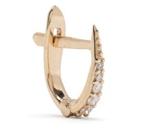 Schmale 9kt Gelbgoldcreole mit Diamanten