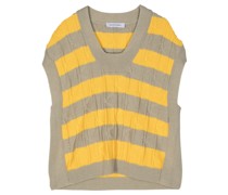 striped V-neck vest
