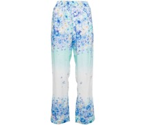 Floral linen trousers