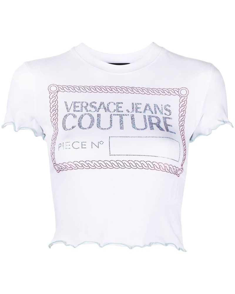 Versace Jeans Damen T-Shirt mit Rundhalsausschnitt