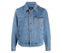 Jeansjacke mit "Rassvet"-Stickerei