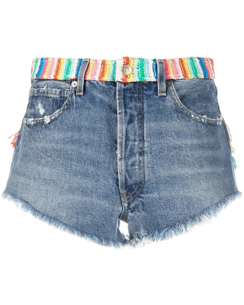 Alanui Damen Over The Rainbow Jeans-Shorts