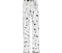 Gerade Jeans mit Pinselstrich-Print
