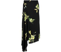 Asymmetrischer Rock mit Blumen-Print