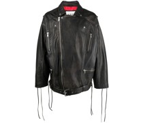 Lederjacke im Oversized-Look