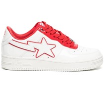 A BATHING APE® Bape white & red patent leather sneakers