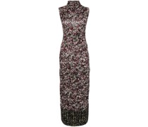 Anagram-embroidered knit-print dress