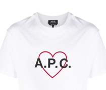 A.P.C. T-Shirt mit Herz-Logo