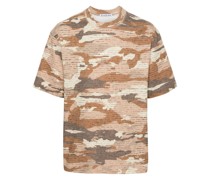 Camouflage-T-Shirt mit Strass-Logo