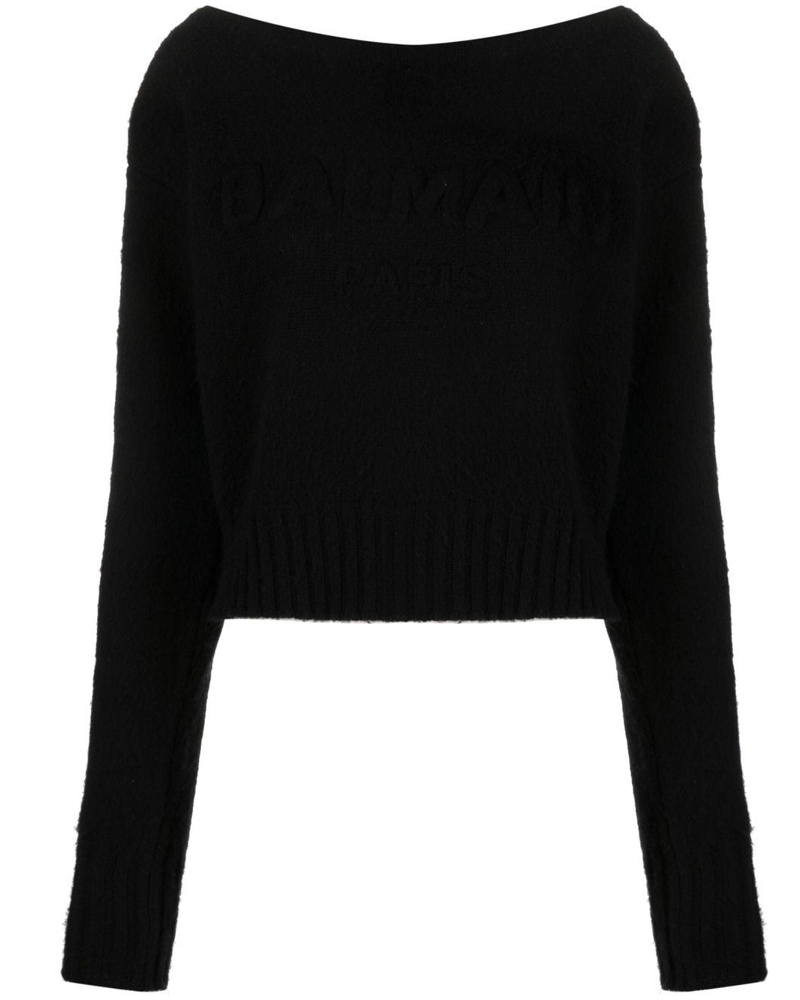 Balmain Damen Pullover mit U-Boot-Ausschnitt