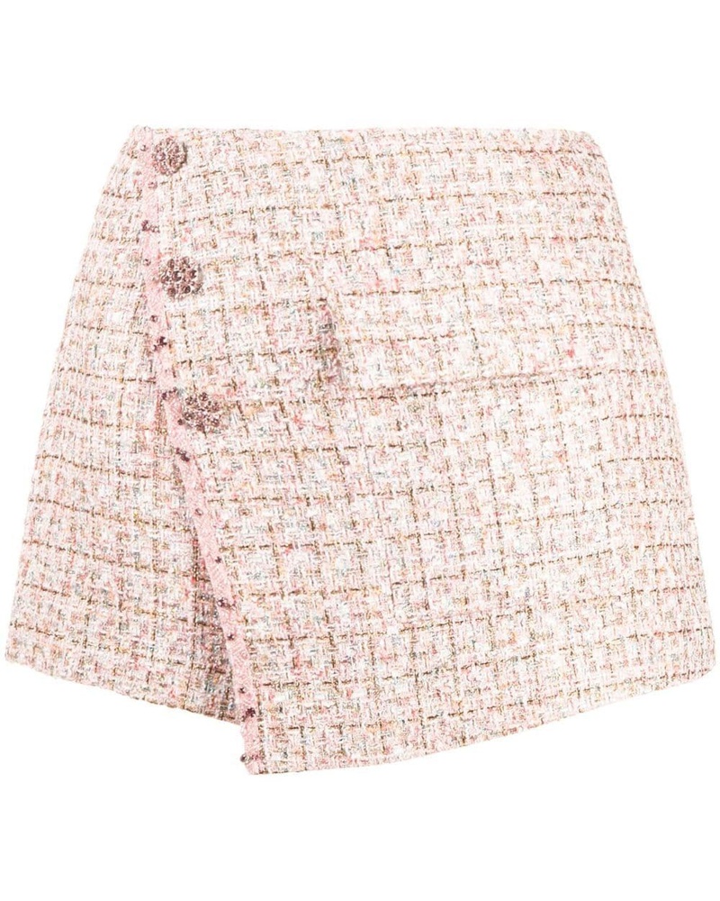 Self-Portrait Damen Asymmetrische Tweed-Shorts