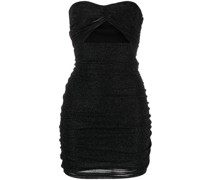 Schulterfreies Kleid im Metallic-Look