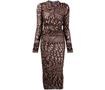 Midikleid mit abstraktem Print
