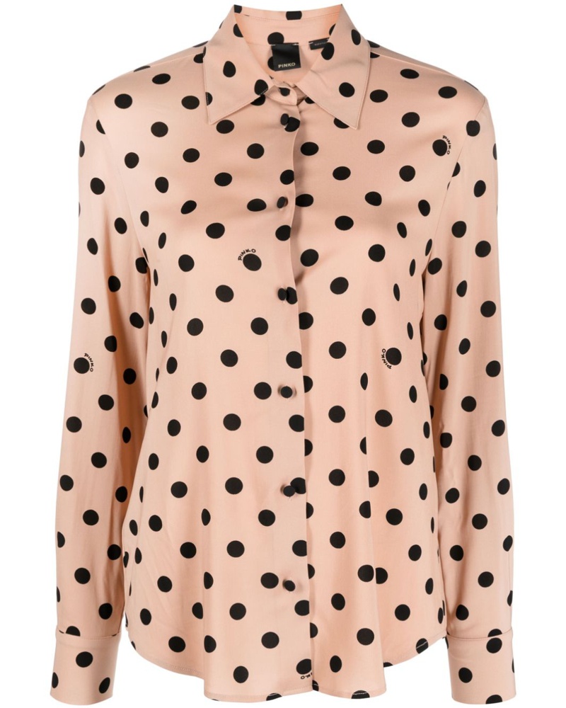 Pinko Damen polka dot-print long-sleeve shirt