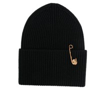 Safety-Pin ribbed beanie