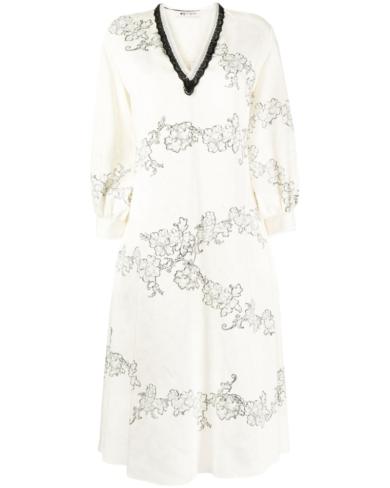Ports 1961 Damen Kleid mit V-Ausschnitt