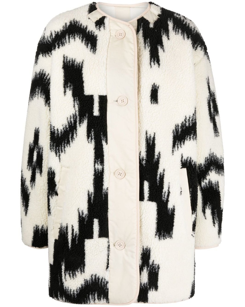 Étoile Isabel Marant Damen Einreihiger Mantel aus Faux Shearling