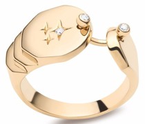 18kt Gelbgoldring mit Diamanten