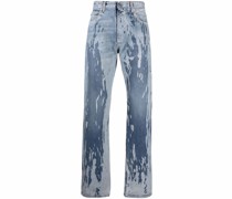 Gerade Jeans mit Bleach-Effekt