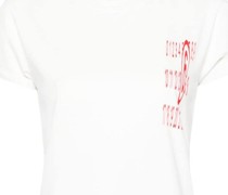 numbers-print cotton T-shirt