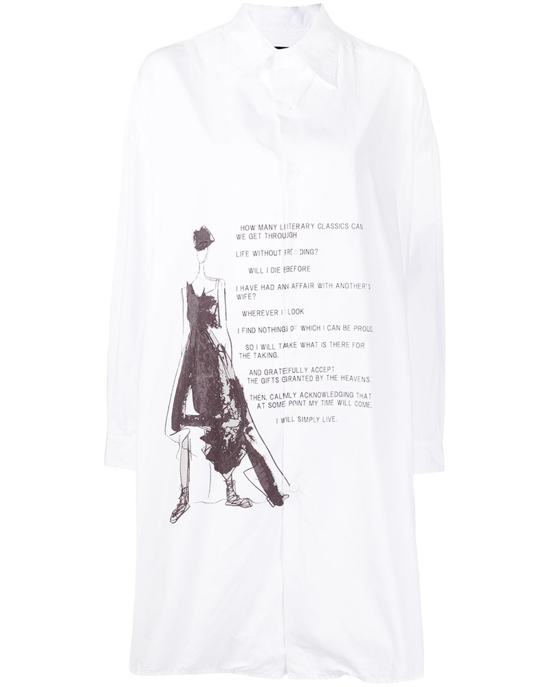 Yohji Yamamoto Damen Langes Hemd