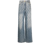Weite Jeans mit Monogrammmuster