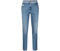 Halbhohe D-Tail Skinny-Jeans