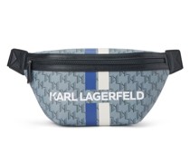 monogram-pattern zipped belt bag
