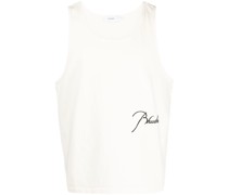 Trägershirt mit Logo-Stickerei