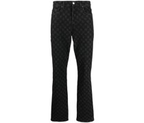Slim-Fit-Jeans mit Monogrammmuster