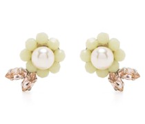 Daisy Leaf Ohrstecker mit Kristallen