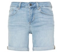 Jeans-Shorts mit Logo-Schild