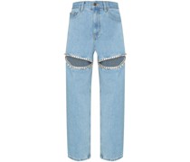 Cropped-Jeans mit hohem Bund