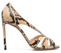 Sandalen mit Schlangenleder-Print