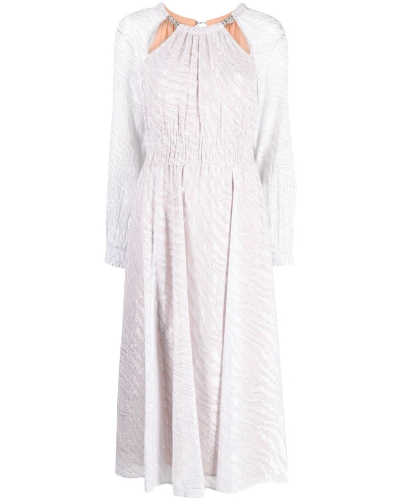 Michael Kors Damen zebra-print shirred midi dress