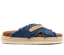 logo-plaque sandals