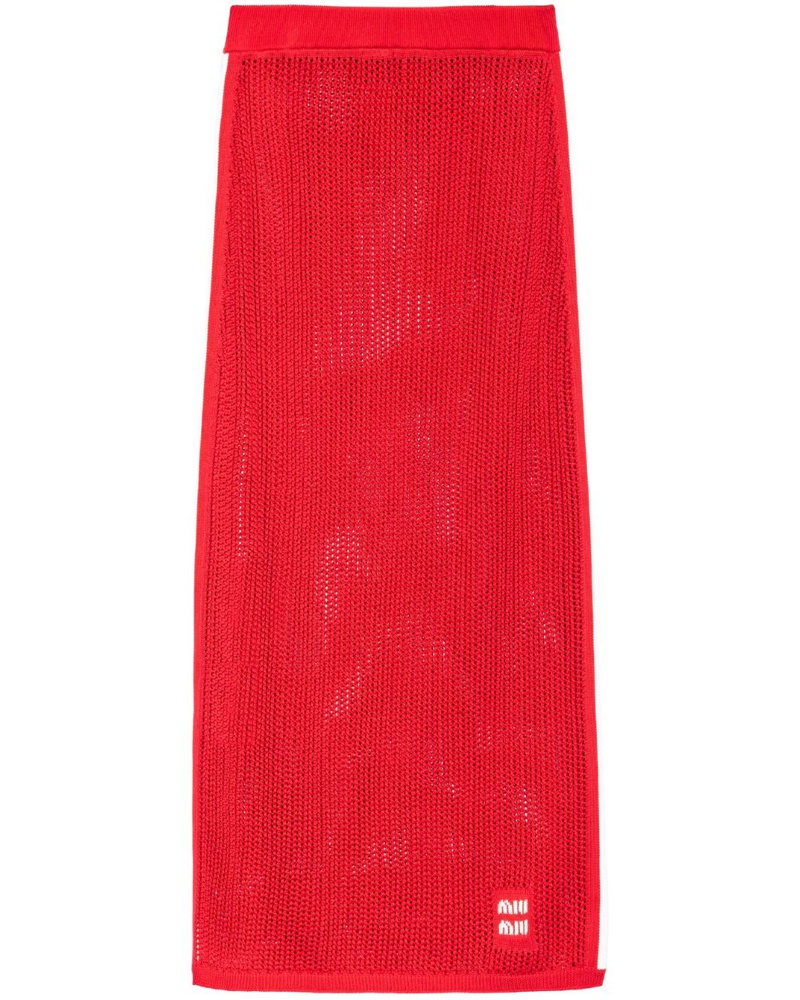 Miu Miu Damen Gestrickter Midirock Miu Miu Damen Gestrickter Midirock