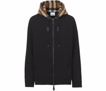 Hoodie mit kariertem Einsatz