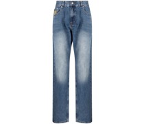 Bestickte Straight-Leg-Jeans