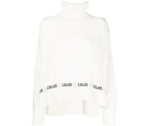 Gerippter Pullover mit Logo