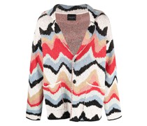 Cardigan mit Intarsien-Wellenmuster