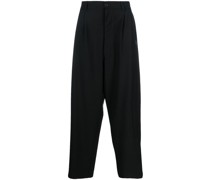 Bundfaltenhose mit Feder-Print