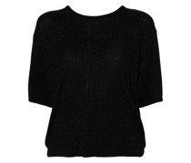 twisted ribbed-knit T-shirt