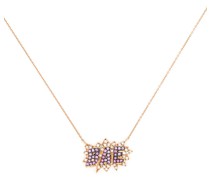 18kt Rotgoldhalskette mit Diamanten