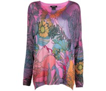 Geblümter Intarsien-Pullover