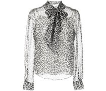 Schluppenbluse mit Leoparden-Print