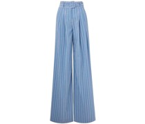 Maliyah striped wide-leg trousers