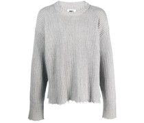 Gerippter Pullover im Distressed-Look