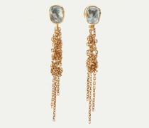 18kt yellow  Waterfall aquamarine drop earrings